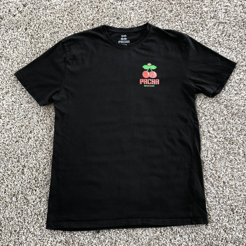 Pacha Shirt Mens 2XL Black Ibiza Festival Party Cherries 50 Years The Icon RARE